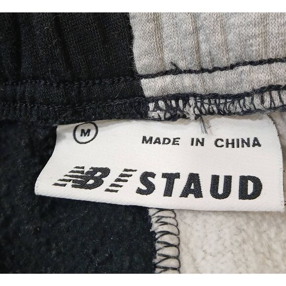 Staud new balance womens medium jogger pants wide leg baggy gray black - Picture 7 of 9